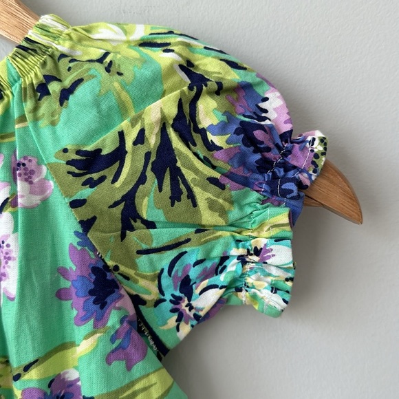 Polka Dot Tot Elastic Neck Floral dress Puff Sleeve 3T - Picture 4 of 8